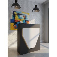 Online Fırsat Mutlu Ol Mutlu Kal Resital Ledli Karşılama Bankosu G-90 cm Ofis Kasa Resepsiyon Masası BANKO-001-4-1