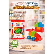 Trust Store Akıllı Çocuk Renkli Bloklar 60 Parça Eğitici ve Taşınabilir Yapı Oyuncağı