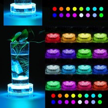 Oktay Sesal LED Işıklı Bardak Altlığı Rgb Submersible LED Light IP68 Remote Control 16 Colors Su Geçirmez