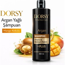 Dorsy +Plus Dökülme-Kepek Karşıtı ve Onarıcı-Besleyici Mango Kokulu Tuzsuz Doğal Argan Yağlı Şampuan 400 ml