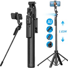 Yapay Zeka Selfie Stick – Titreşimsiz, 360° Dönüş, Tripod Özellikli