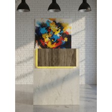 Online Fırsat Mutlu Ol Mutlu Kal Resital Ledli Karşılama Bankosu G-90 cm Ofis Kasa Resepsiyon Masası BANKO-003-8-2