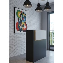 Online Fırsat Mutlu Ol Mutlu Kal Resital Ledli Karşılama Bankosu G-90 cm Ofis Kasa Resepsiyon Masası BANKO-003-4-1