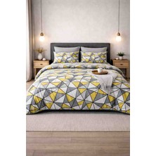 Seralay Home Geometrık Desen Lastikli Çarşaflı Çift Kişilik Nevresim Takımı