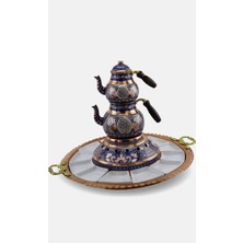 Adya Market Erzincan El Işleme Bakır Çaydanlık ve Kahvaltı Seti 12 Kişilik