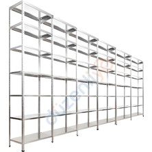 Düzenliyo 7 Katlı 6 Üniteli Galvaniz Çelik Raf 43X360X200 cm – Depo, Arşiv, Kiler ve Market Rafı
