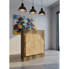 Online Fırsat Mutlu Ol Mutlu Kal Resital Ledli Karşılama Bankosu G-90 cm Ofis Kasa Resepsiyon Masası BANKO-002-2-6