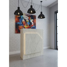 Online Fırsat Mutlu Ol Mutlu Kal Resital Ledli Karşılama Bankosu G-90 cm Ofis Kasa Resepsiyon Masası BANKO-002-8-8