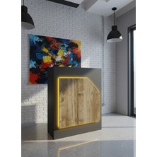 Online Fırsat Mutlu Ol Mutlu Kal Resital Ledli Karşılama Bankosu G-90 cm Ofis Kasa Resepsiyon Masası BANKO-002-4-2