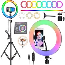 10 Inç Rgb LED Selfie Işık Tripod Makyaj ve Video Aydınlatması