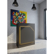 Online Fırsat Mutlu Ol Mutlu Kal Resital Ledli Karşılama Bankosu G-90 cm Ofis Kasa Resepsiyon Masası BANKO-002-4-4