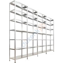 Düzenliyo 7 Katlı 4 Üniteli Galvaniz Çelik Raf 31X300X200 cm – Depo, Arşiv, Kiler ve Market Rafı