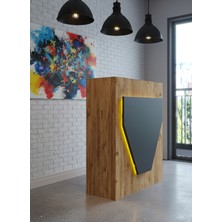 Online Fırsat Mutlu Ol Mutlu Kal Resital Ledli Karşılama Bankosu G-90 cm Ofis Kasa Resepsiyon Masası BANKO-001-6-4