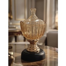 Decovio Büyük Boy Ayaklı Gold Renk Cam Şekerlik Sunumluk