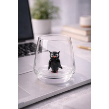 Crystal Passion El Yapımı Cam Baykuş Figürlü Bardak Şeffaf Dekoratif Cam Su Bardağı
