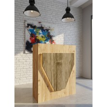 Online Fırsat Mutlu Ol Mutlu Kal Resital Ledli Karşılama Bankosu G-90 cm Ofis Kasa Resepsiyon Masası BANKO-001-6-2