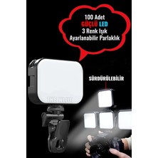 100 LED Selfie Video Işığı, Tripod ve Mandallı, Dimmer Ayarlı