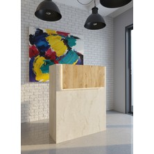 Online Fırsat Mutlu Ol Mutlu Kal Resital Ledli Karşılama Bankosu G-90 cm Ofis Kasa Resepsiyon Masası BANKO-003-8-6