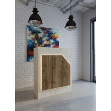 Online Fırsat Mutlu Ol Mutlu Kal Resital Ledli Karşılama Bankosu G-90 cm Ofis Kasa Resepsiyon Masası BANKO-002-8-2