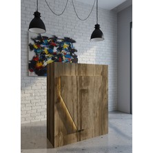 Online Fırsat Mutlu Ol Mutlu Kal Resital Ledli Karşılama Bankosu G-90 cm Ofis Kasa Resepsiyon Masası BANKO-001-2-2