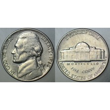 Banknoting Amerika 5 Cent 1962 D Jefferson Nıckel.