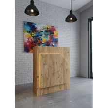 Online Fırsat Mutlu Ol Mutlu Kal Resital Ledli Karşılama Bankosu G-90 cm Ofis Kasa Resepsiyon Masası BANKO-002-6-6