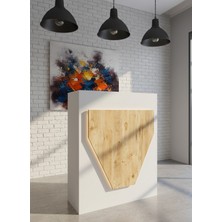 Online Fırsat Mutlu Ol Mutlu Kal Resital Ledli Karşılama Bankosu G-90 cm Ofis Kasa Resepsiyon Masası BANKO-001-1-6