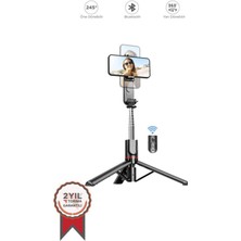 Çok Amaçlı LED Işıklı Kablosuz Monopod Selfie Çubuğu Siyah
