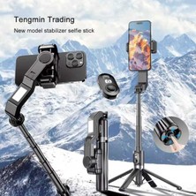 LED Işıklı, Kumandalı, 101 cm Tripod Selfie Çubuğu, Taşınabilir Gimbal