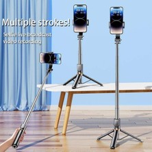 130 cm Uzun Çekim Selfie Çubuğu ve Tripod, Uzaktan Kumandalı, 2'li Set