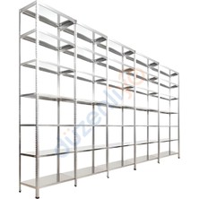 Düzenliyo 7 Katlı 5 Üniteli Galvaniz Çelik Raf 31X300X200 cm – Depo, Arşiv, Kiler ve Market Rafı
