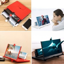 Yüksek Kaliteli Telefon ve Tablet Ekran Büyütücü Aparat Kırmızı