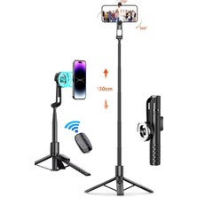 Bluetooth Kumandalı Magsafe ve Gopro Uyumlu Tripod Selfie Çubuğu 130CM