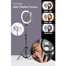 Yüksek Işık ve Stabil Tripodlu 10 Inç LED Selfie Işığı, Tiktok ve Makyaj Için