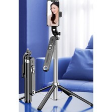Bluetooth Kumandalı 180CM Tripod Selfie Çubuğu, Gopro Uyumlu, 360° Pan Kolu
