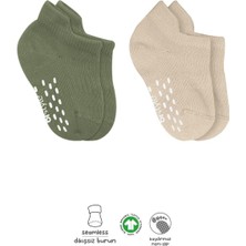 Bistyle 2'li Sneakers Kaymaz Colours Penye Çorap BS20104 Nil Bej