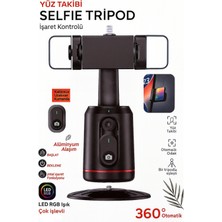 360° Aı Yüz Takipli Rgb Işıklı Telefon Tripodu ve Gimbal