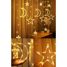 Masfitech Ramazan Süsü Işıklı Saçak Ay Yıldız 80cm x 50cm