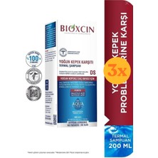 Bioxcin Aqua Thermal Ds 200 ml Yoğun Kepek Şampuanı - 3 Adet (600 Ml) - Dezenfektan Hediyeli (%72 Alkol)