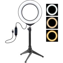 6.2cm LED Işık ve 16CM Stand ile Canlı Yayın ve Selfie Için Özel Set