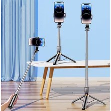 K8 Bluetooth Tripod Selfie Çubuğu 130CM Telefon Tutucu Monopod