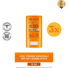Bioxcin Sun Care 15 gr 50 Faktör Stick Güneş Kremi - 3 Adet (45 Gr) - Dezenfektan Hediyeli (%72 Alkol)