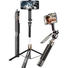 Bluetooth Kumandalı 180CM Tripod Selfie Çubuğu, Gopro Uyumlu, 360° Pan Kolu