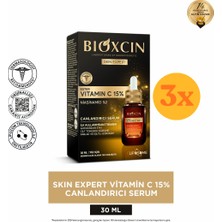 Bioxcin Ester C Vitamini %15 Canlandırıcı Serum 30 ml - 3 Adet (90 Ml) - Dezenfektan Hediyeli (%72 Alkol)