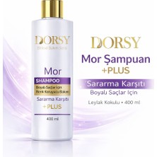 Dorsy +Plus Sararma ve Kızıllık Karşıtı Boyalı Saçlar Için Leylak Kokulu Tuzsuz Doğal Mor Şampuan 400 ml