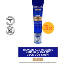 Bioxcin Age Reverse Kırışıklık Karşıtı Gece Göz Çevresi Kremi 15 ml - 3 Adet (45 Ml) - Dezenfektan Hediyeli (%72 Alkol)
