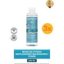 Bioxcin Hydra Tonik 200 ml - 3 Adet (600 Ml) - Dezenfektan Hediyeli (%72 Alkol)