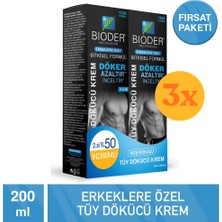Bioder Tüy Dökücü Krem Bio-Epilation Erkekler Için 100 ml 2 Adet - 3 Adet (6 Adet / 600 Ml) - Dezenfektan Hediyeli (%72 Alkol)