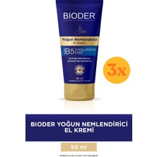 Bioder Yoğun Nemlendirici El Kremi 50 ml - 3 Adet (150 Ml) - Dezenfektan Hediyeli (%72 Alkol)