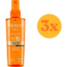 Bioxcin Sun Care 200 ml 15 Faktör Bronzlaştırıcı Yağ - 3 Adet (600 Ml) - Dezenfektan Hediyeli (%72 Alkol)
